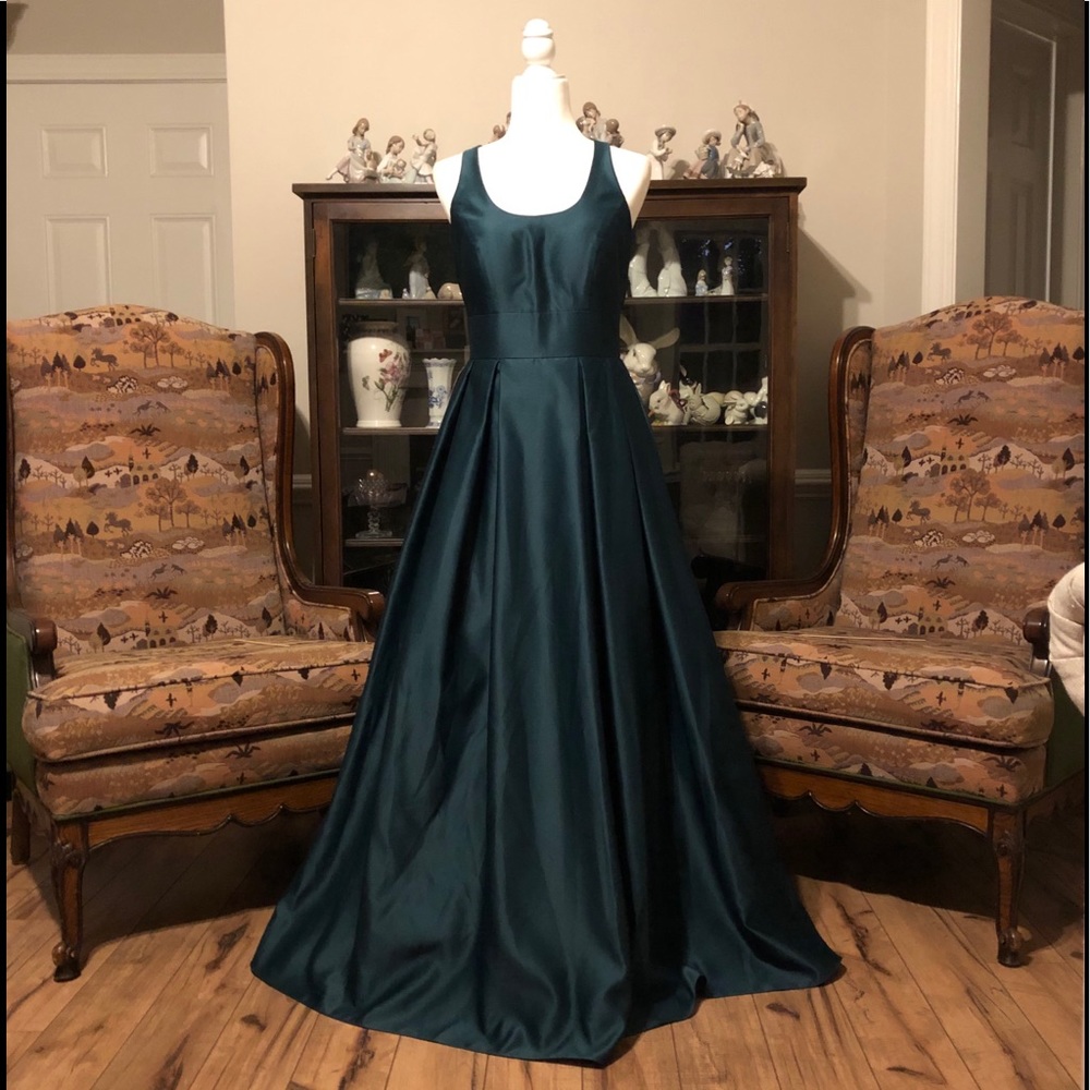 Emerald Satin Dress